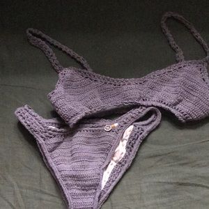 She made me gray crochet bikini